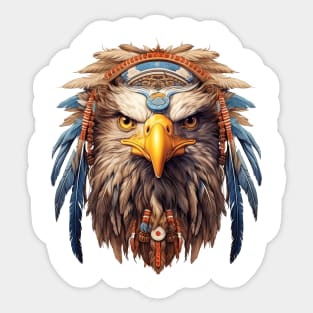 Native American Eagle Portrait Sticker